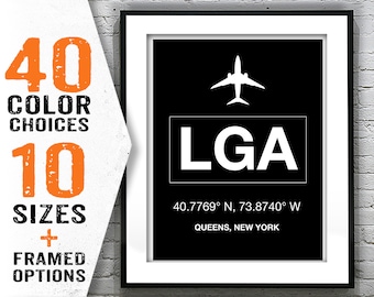 LGA LaGuardia International Airport Aviation Poster Art Print New York Item T1978