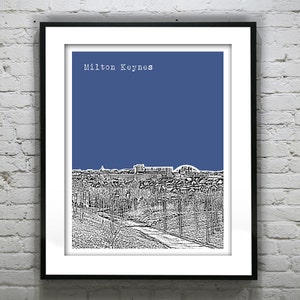Milton Keynes Skyline Poster Art Print England UK