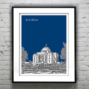 Meridian Idaho Poster Skyline Art Print ID