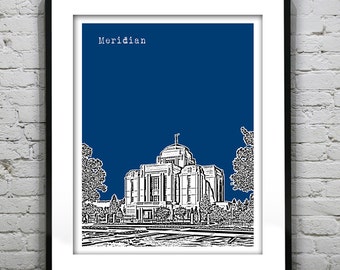 Meridian Idaho Poster Skyline Art Print ID
