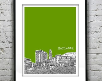 Marietta Ohio Skyline Poster Art Print Version 3 OH