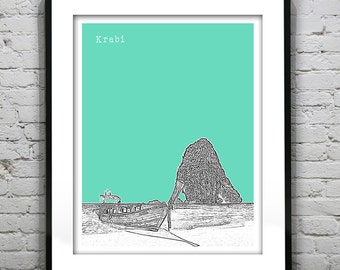 Krabi Thailand Skyline Poster Print Art Item T4910