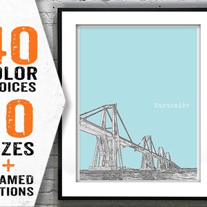 Maracaibo Venezuela Poster Print Skyline Art Item T2041