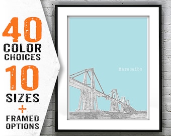 Maracaibo Venezuela Poster Print Skyline Art Item T2041