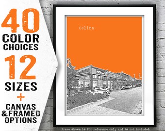 Celina Texas Poster skyline Art Print TX Item T5140