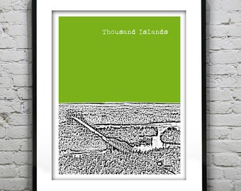 Thousand Islands Upstate New York Poster Art Skyline Print NY