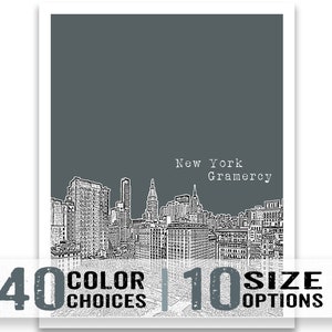 New York City Gramercy Park Skyline Poster Art Print Manhattan NY Item T1914 image 2