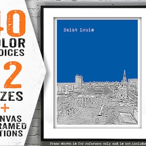 Saint Louis Poster City Skyline Art Print St. Louis Missouri Item T4913