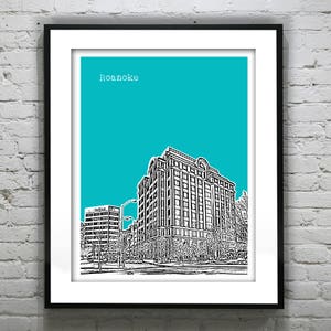 Roanoke Mill Mountain Poster Art Skyline Print Virginia VA Item T2798