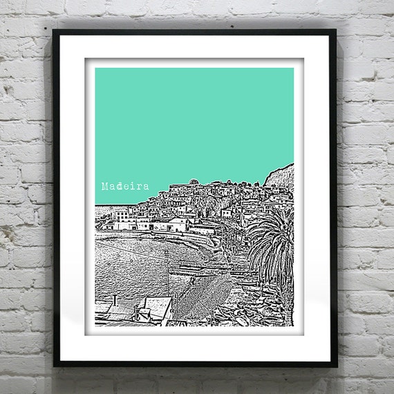 Madeira Island Portugal Poster Art Print City Skyline Item T2546