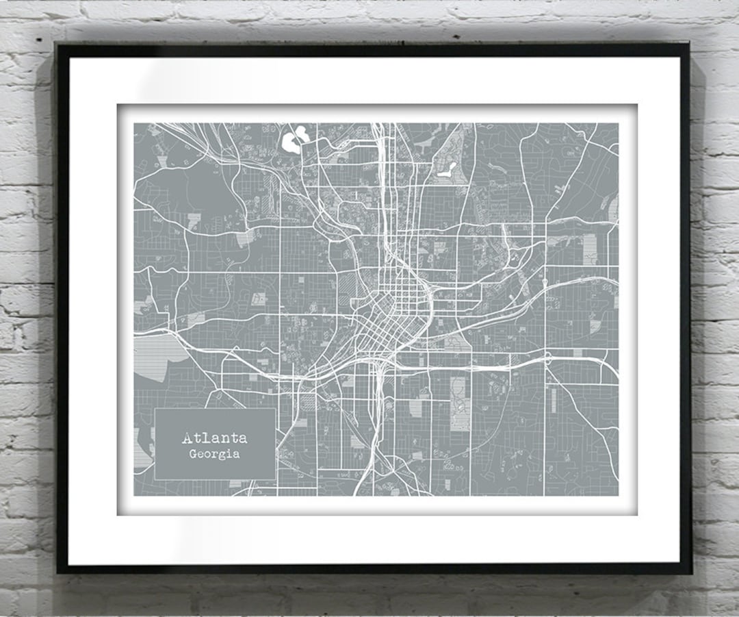 Atlanta Modern Map Poster Art Print Georgia Item T4256 - Etsy