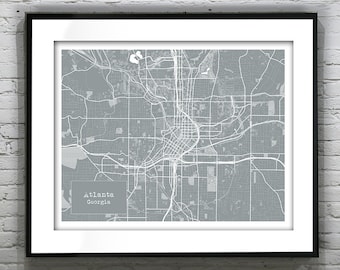 Atlanta Modern Map Poster Art Print Georgia Item T4256
