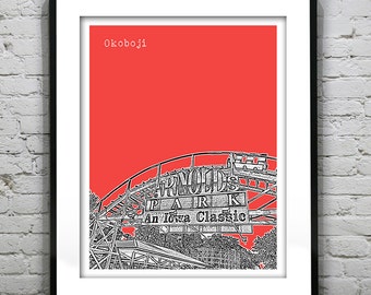 Okoboji Iowa Poster Art Print IA Arnolds Park