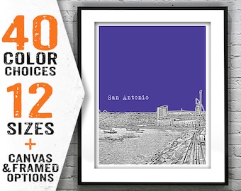 San Antonio Chile Poster Print Skyline Art South America Item T2935
