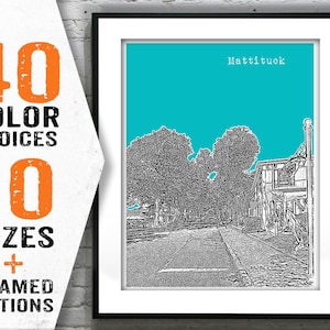 Mattituck Poster New York Skyline Art Print  NY Item T1466