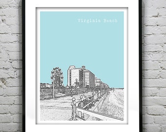 Virginia Beach Virginia Poster Art Print VT Item T2464