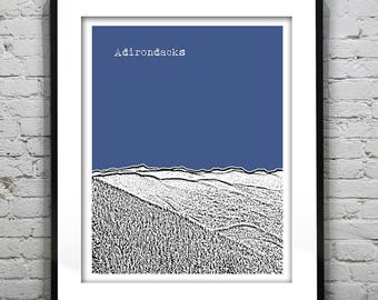 Adirondacks New York Poster Print Art Skyline NY Item T2649