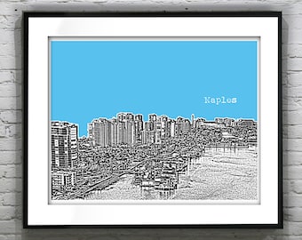 Naples Florida Skyline Poster Art Print FL Version 1