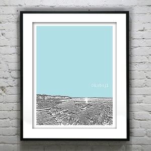 Lake Okoboji Iowa Poster Art Print IA Version 2