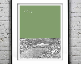 Whitby Skyline Poster Art Print England UK Item T4607