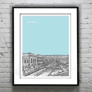 Bristol Connecticut Poster Print Art Skyline CT Version 1