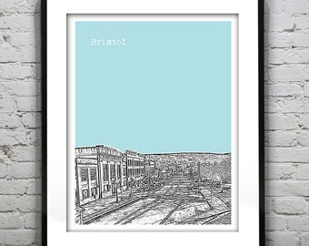 Bristol Connecticut Poster Print Art Skyline CT Version 1