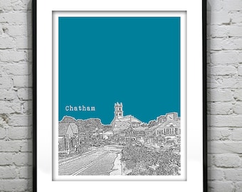 Chatham Cape Cod Skyline Poster Art Print  Massachusetts MA Version 1