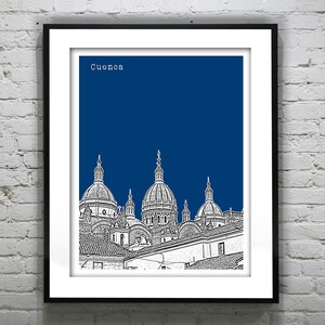 Cuenca, Ecuador Poster Art Skyline Print Item T2580