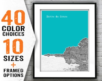 Havre de Grace Maryland Skyline Print Print MD Item T2033