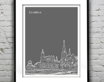 Dresden Germany City Skyline Poster Print Art Item T3072