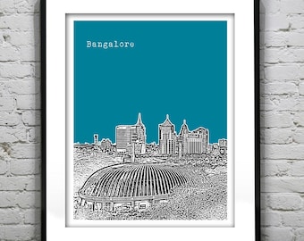 Bangalore India Skyline Poster Art Print Version 1