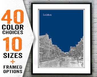 Leiden Netherlands City Skyline Poster Art Print Item T1598