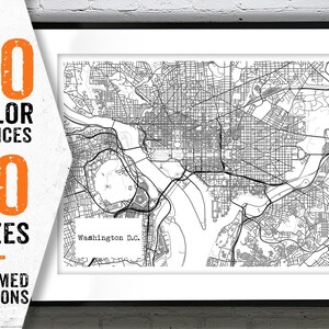 Washington D.C. Blueprint Map Poster Art Print Several Sizes Available   Item T1316