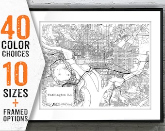 Washington D.C. Blueprint Map Poster Art Print Several Sizes Available   Item T1316