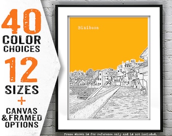 Binibeca Menorca City Skyline Poster Art Print Item T4624