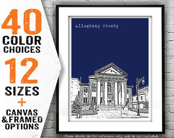 Alleghany County VA Skyline Poster Art Print Virginia Item T5013