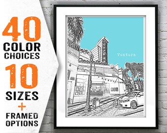 Ventura California Poster Art Skyline Print CA Item T1709