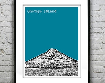 Ometepe Island Nicaragua Poster Art City Skyline Print