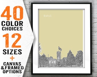Kabul Afghanistan Skyline Poster Art Print Middle East Item T2628
