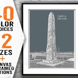 Castle Island Massachusetts Skyline Poster Art Print MA Item T2436
