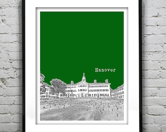 Hanover New Hampshire Poster Print Art Version 1