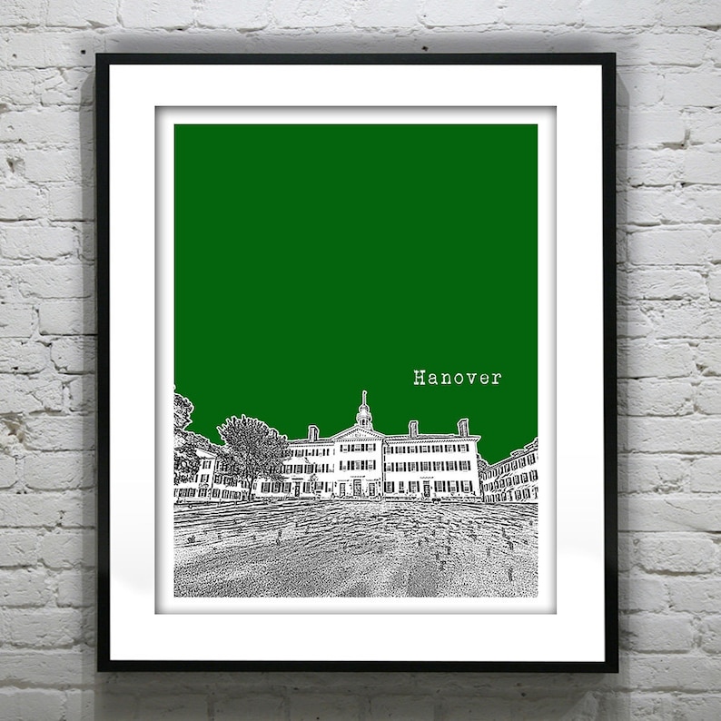 Hanover New Hampshire Poster Print Art Version 1 Etsy