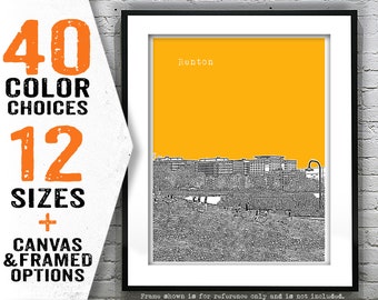 Renton Skyline Poster Art Print Washington WA Item T4961