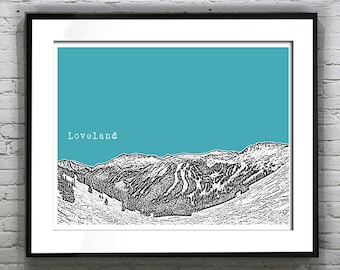 Loveland Colorado Skyline Poster Art Print Colorado CO