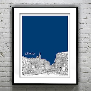 Albany New York Skyline Poster Print Art NY Item T3064