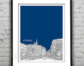 Albany New York Skyline Poster Print Art NY Item T3064