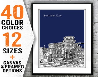 Huntersville NC Skyline Poster Art Print Item T4699