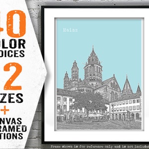 Mainz Poster Skyline Art Print Germany Item T5215