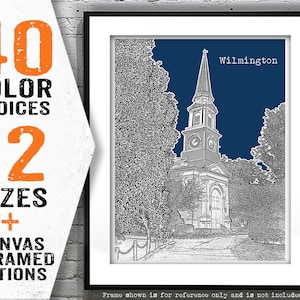 Wilmington Skyline Poster Art Print Massachusetts Item T3089
