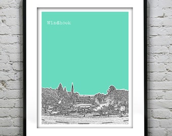 Windhoek Skyline Poster Print Skyline South Africa Version 2